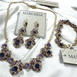 Elegant Marchesa Crystal Jewelry Set – Necklace, Bracelet & Earrings